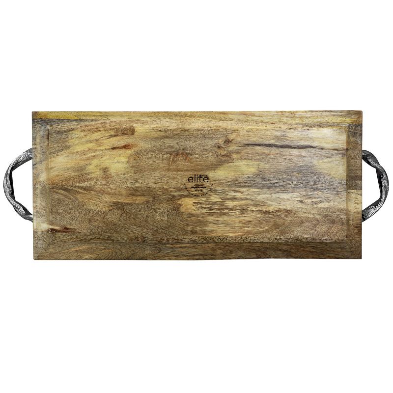 Gibson Elite Philomena 22 Inch Enamel On Wood Rectangle Serving Tray