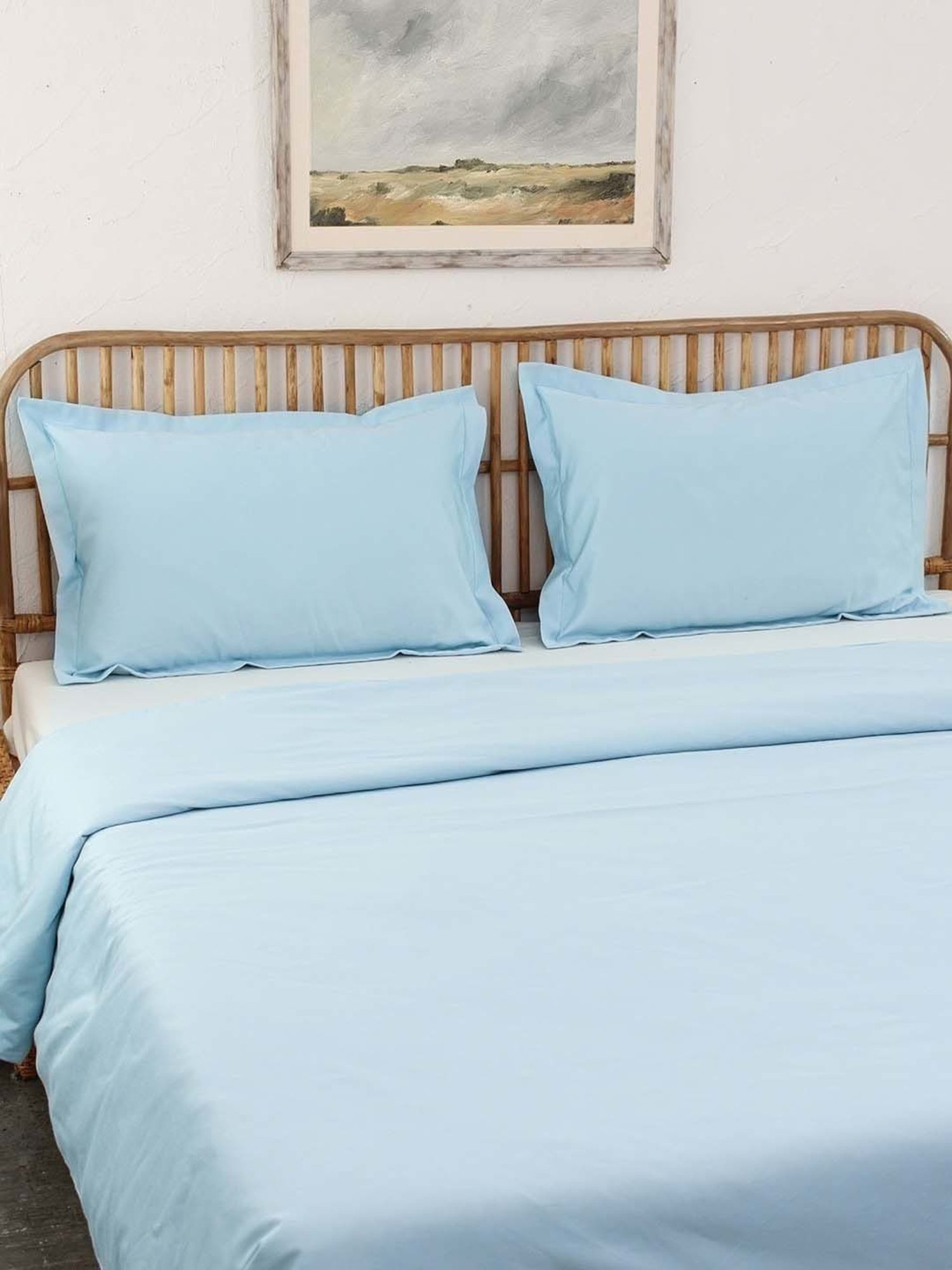 House This Juniper Blue Cotton 600 TC Double Duvet Cover