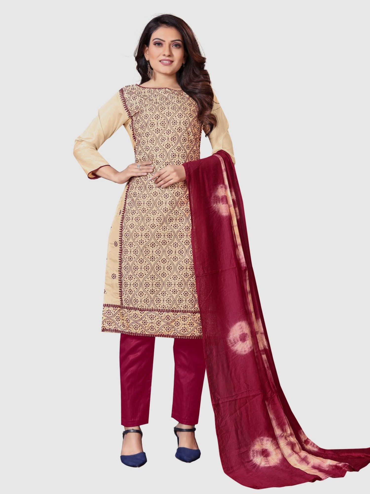 Salwar Studio Red Embroidered Blouse