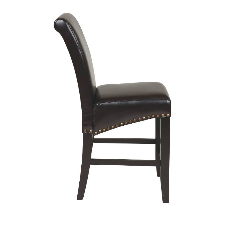 Parsons 24" Dining Chair with Nailheads Hardwood/Espresso - Office Star