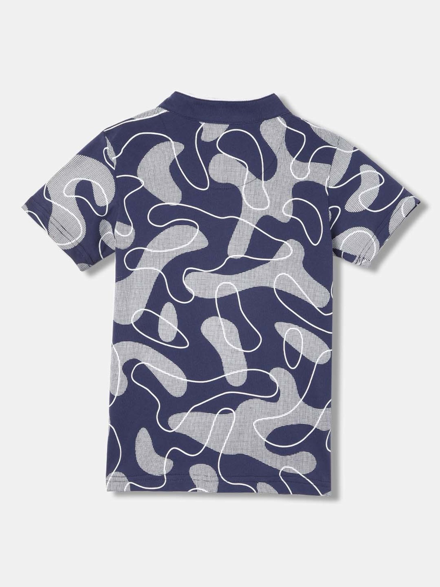 Blue Giraffe Boys Navy & Grey Cotton Printed T-Shirt