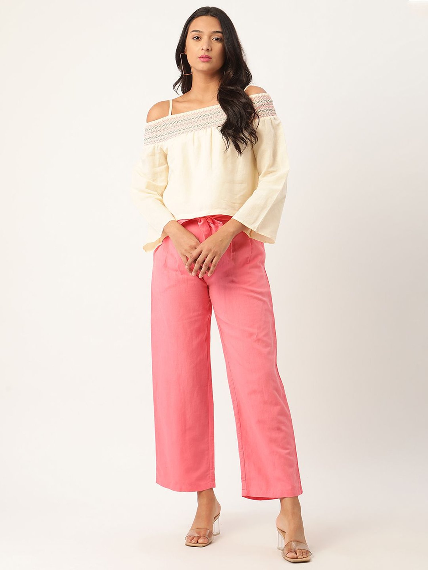 Rooted Pink Regular Fit Trousers
