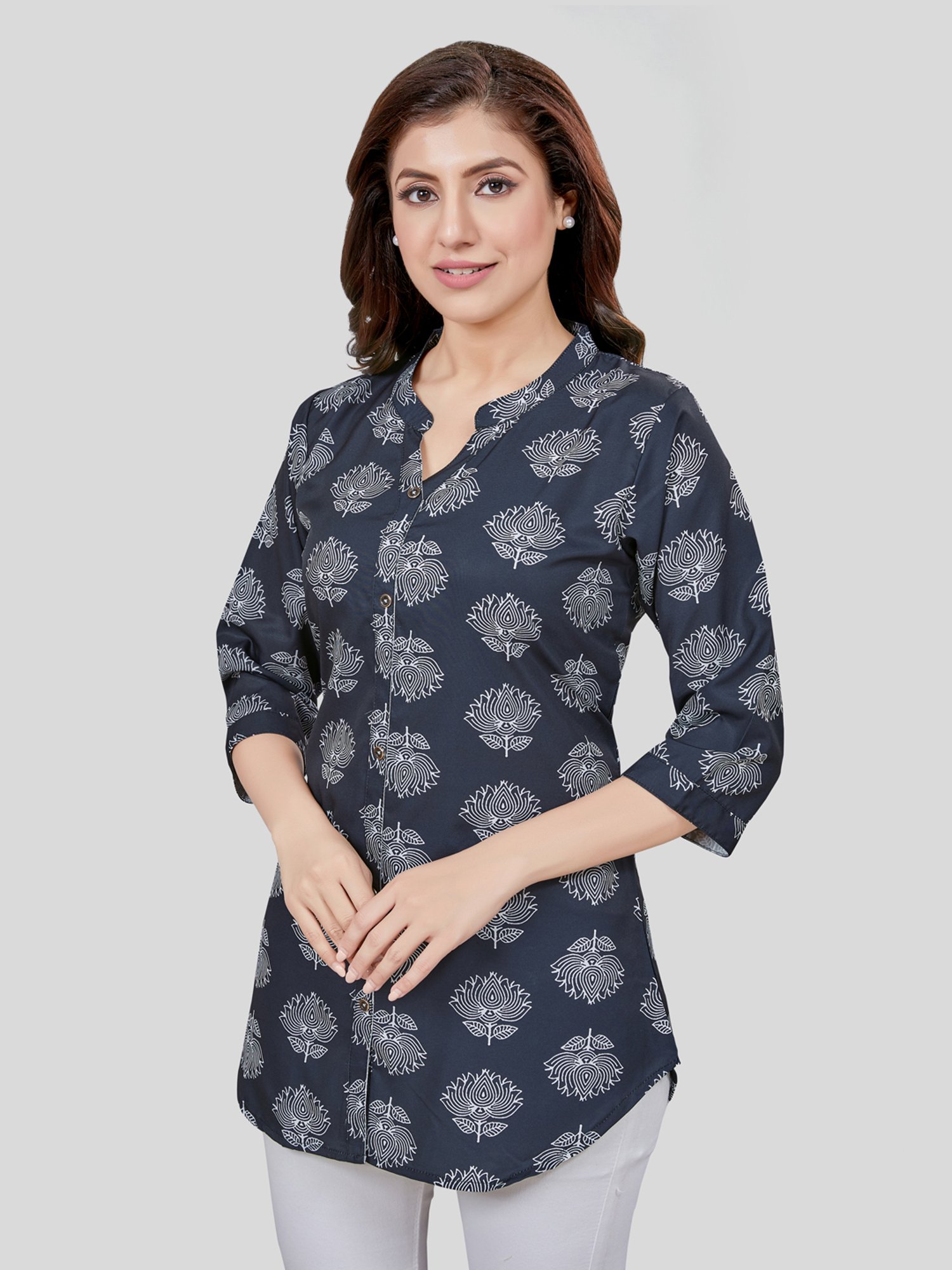 Saree Swarg Black Printed A Line Kurti