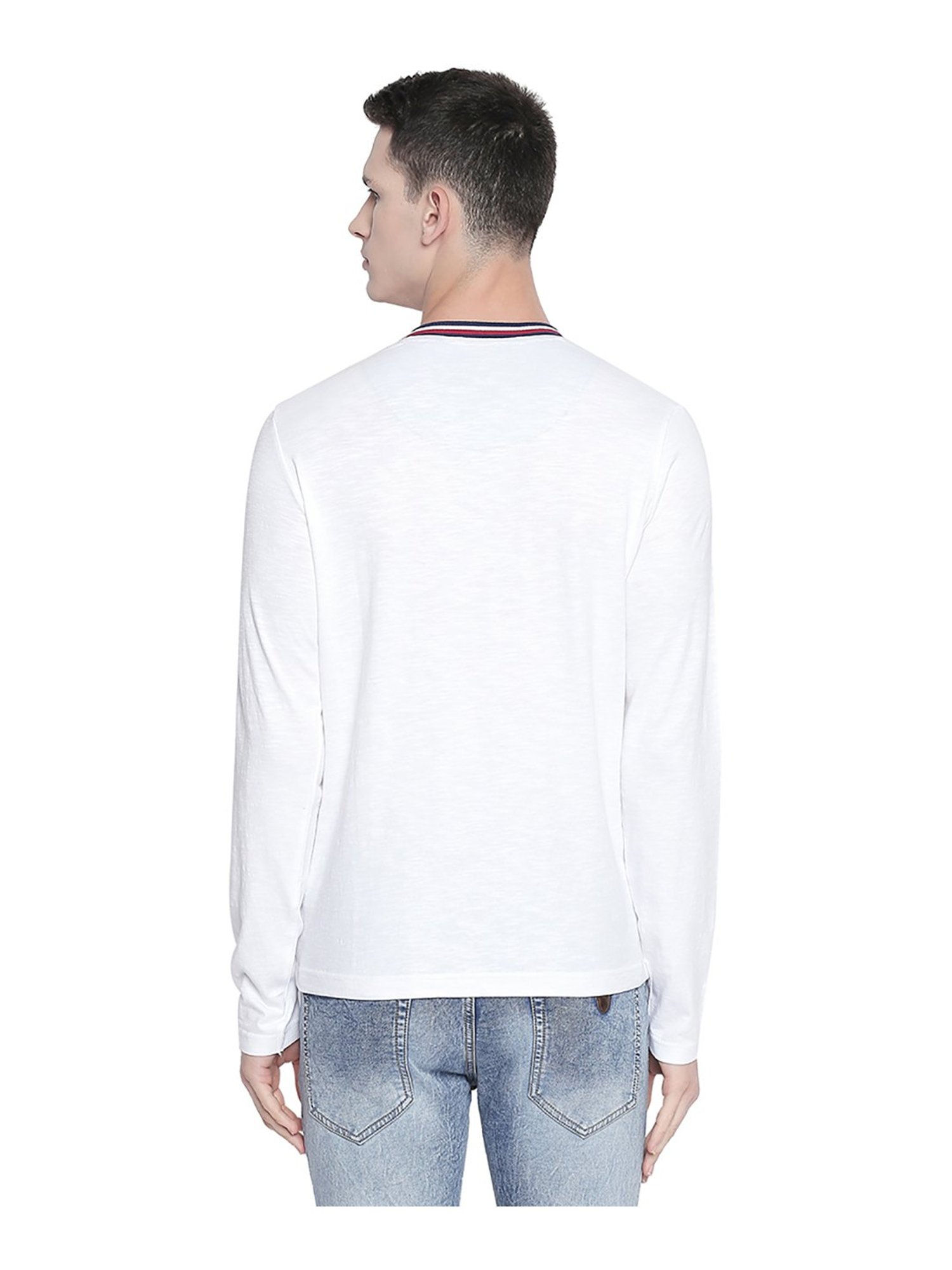 Basics White Henley T-Shirt