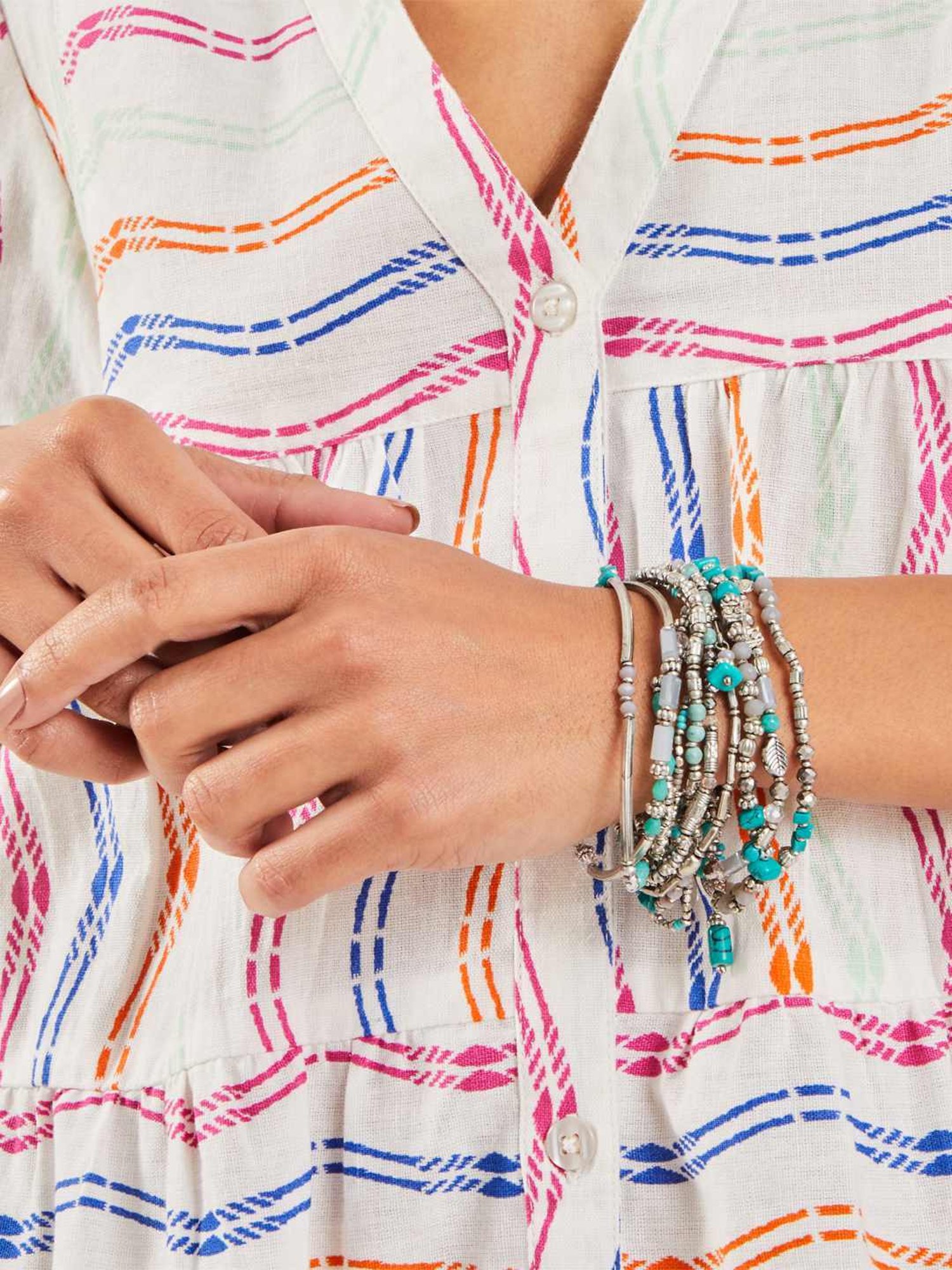 Accessorize London Women's Turquoise Stretch Bracelets Multipack