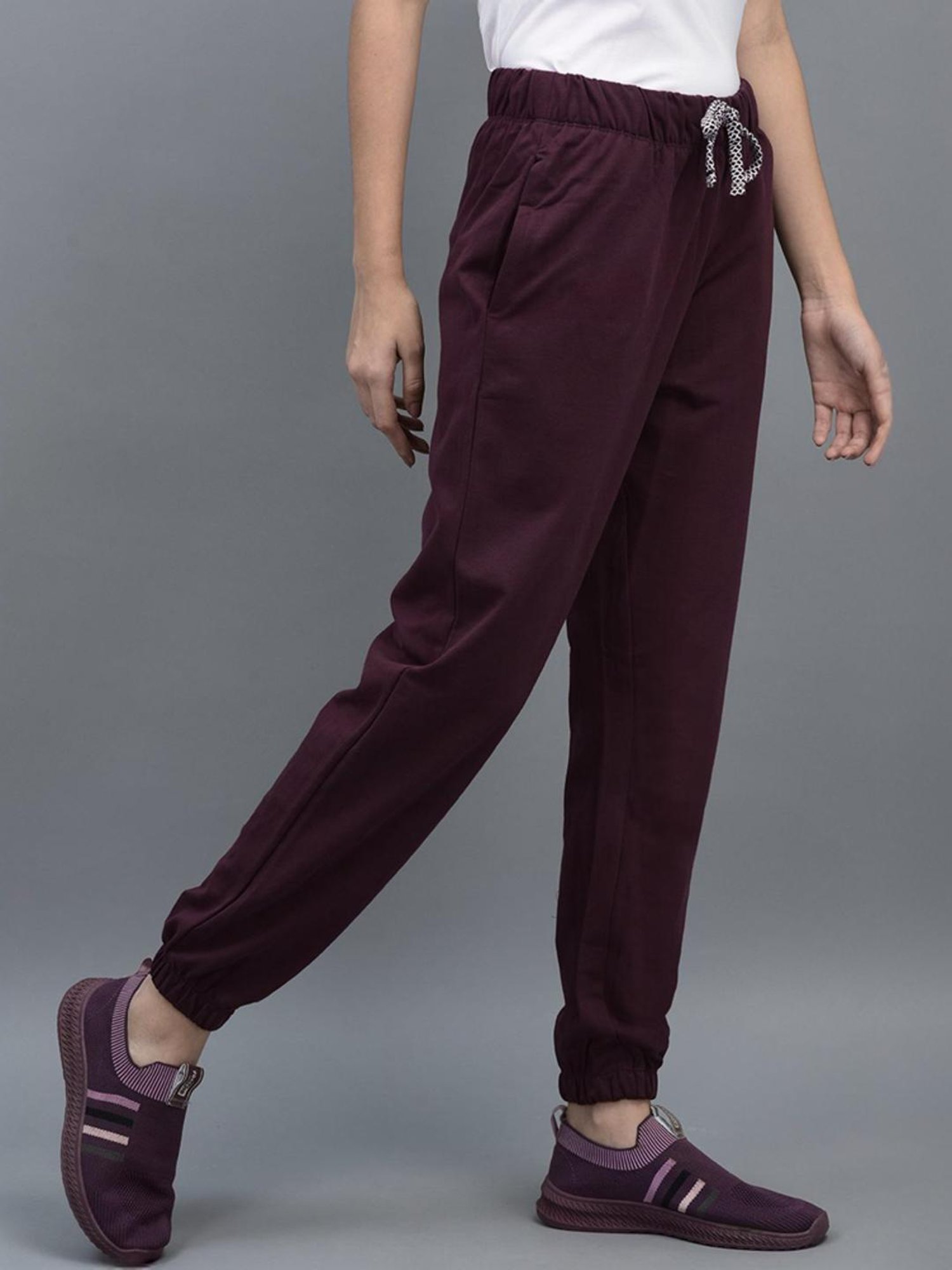 Dollar Maroon Cotton Logo Work Joggers