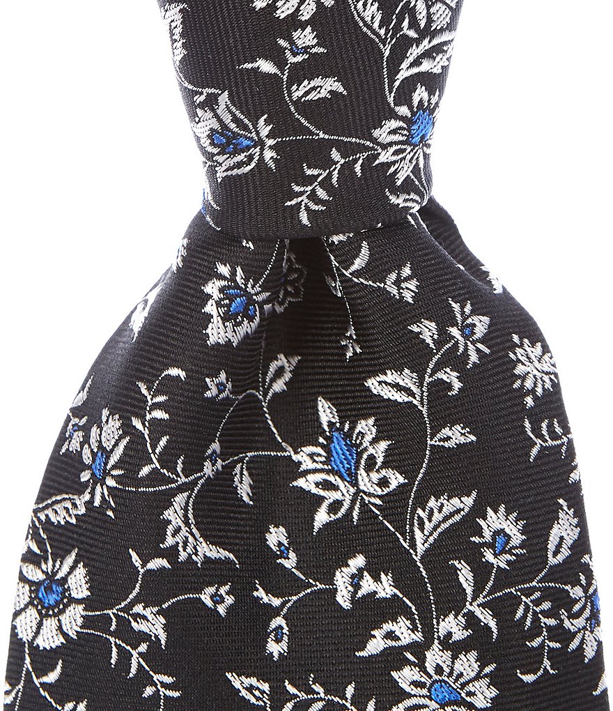 Roundtree & Yorke Big & Tall Carlisle Stripe Traditional 3 3/8#double; Silk Tie