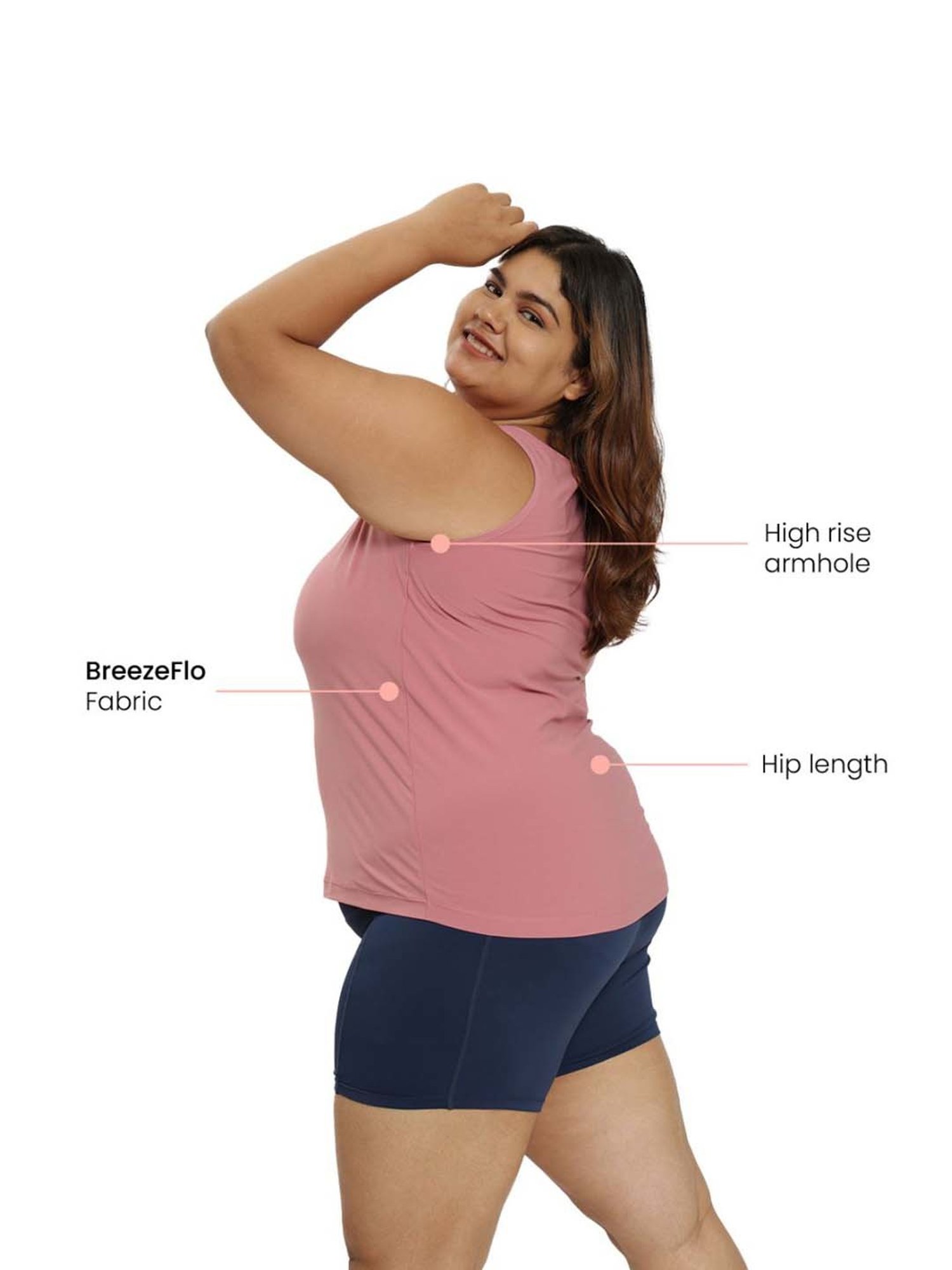 BlissClub Pink Regular Fit Sports Tank Top