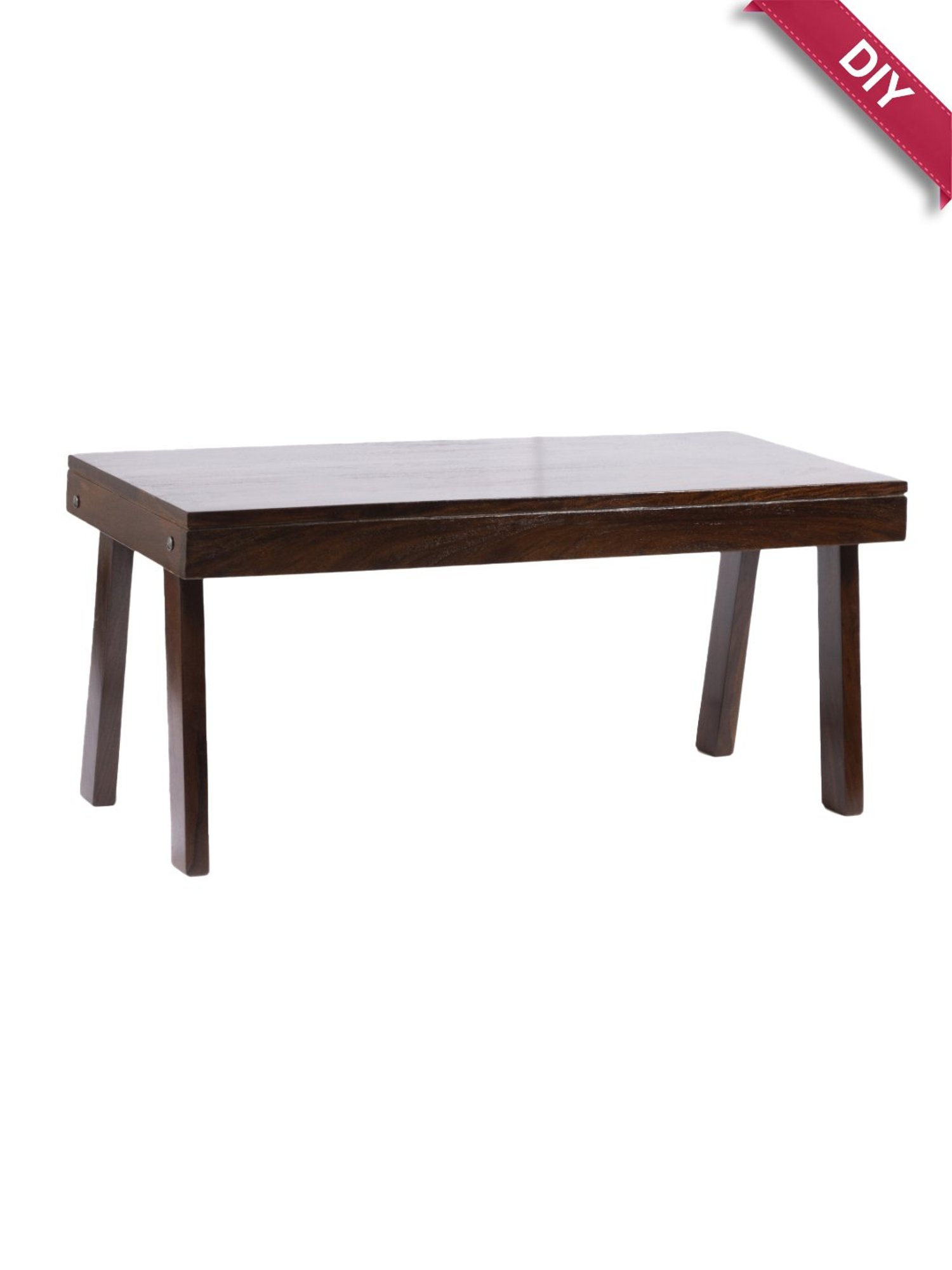 Ikiriya Mayfield Solid Dark Brown Wood Coffee Table Dark Walnut Finish