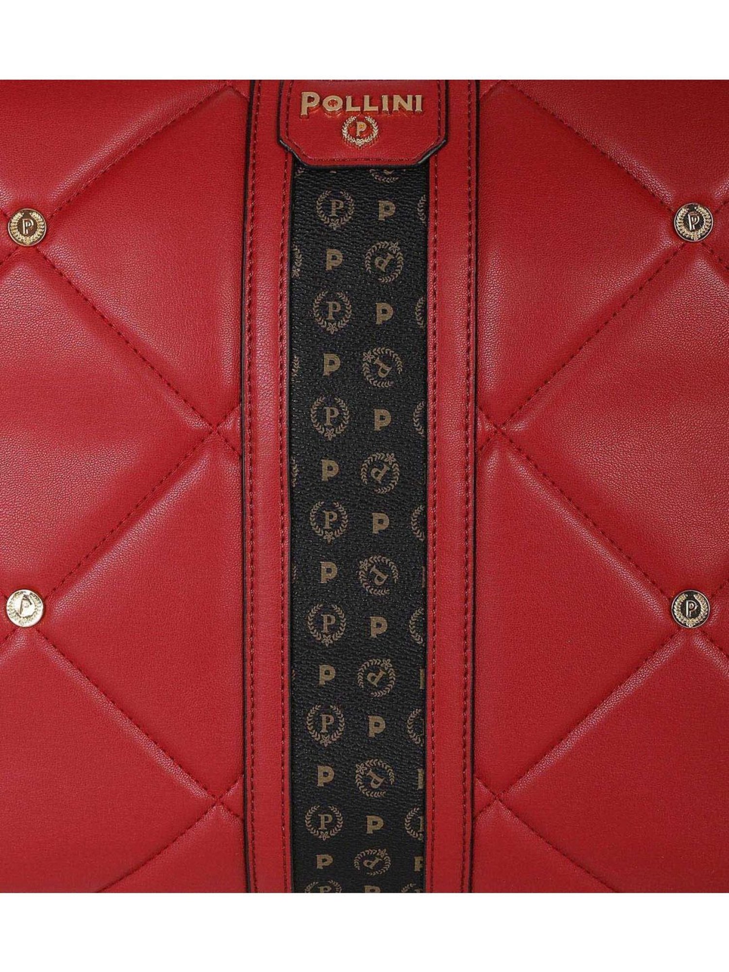 Pollini Red Quilted Large Hobo Bag
