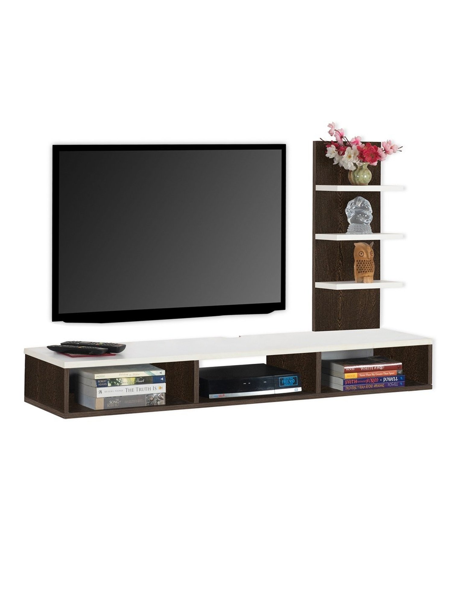 Delite Kom Flex Flowery Wenge & Acacia Dark Engineered Wood TV Entertainment Unit