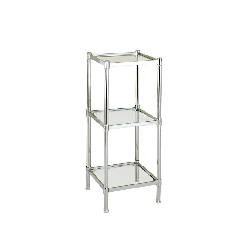 Three Tier Glass Tower Clear/Silver - Neu Home