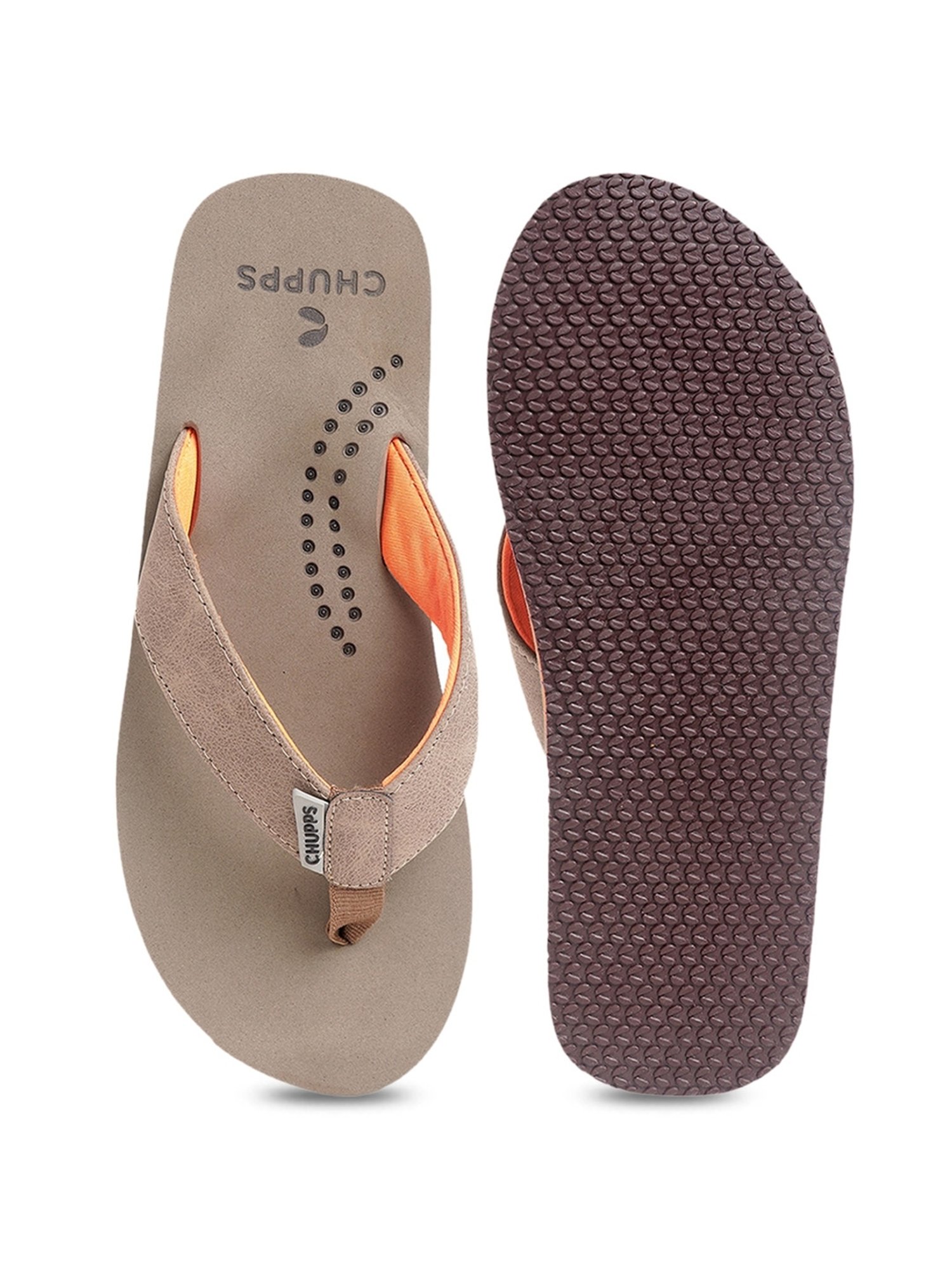 Chupps Men's Brown Flip Flops