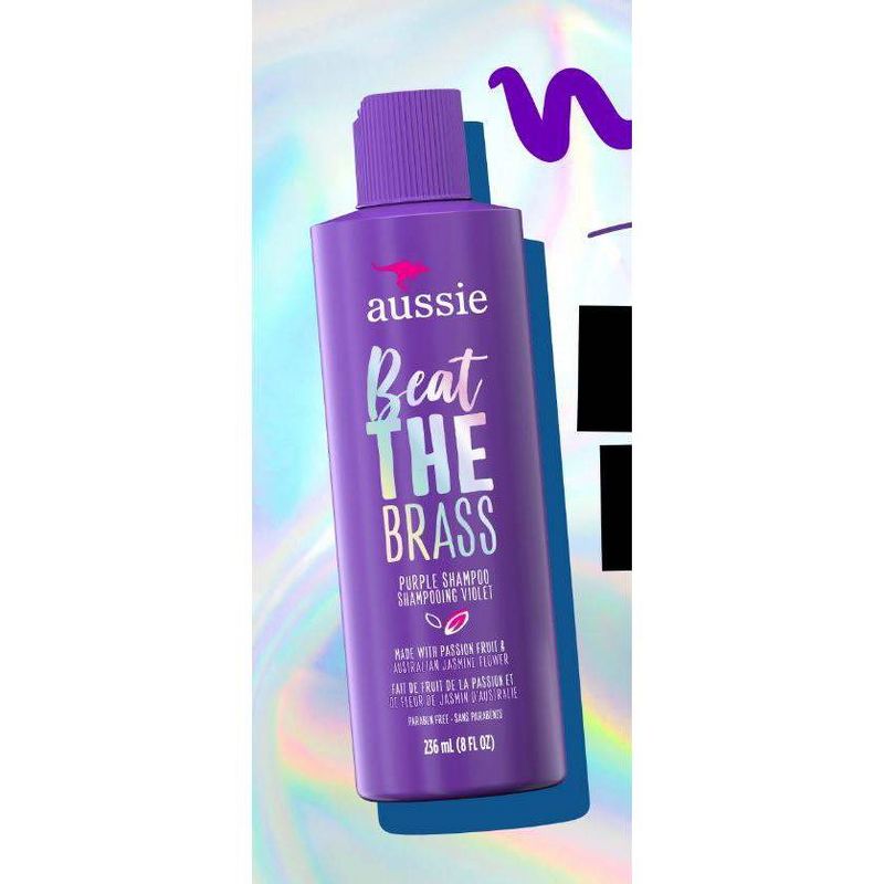 Aussie Beat the Brass Paraben-Free Purple Shampoo for Color-Treated Hair - 8 fl oz