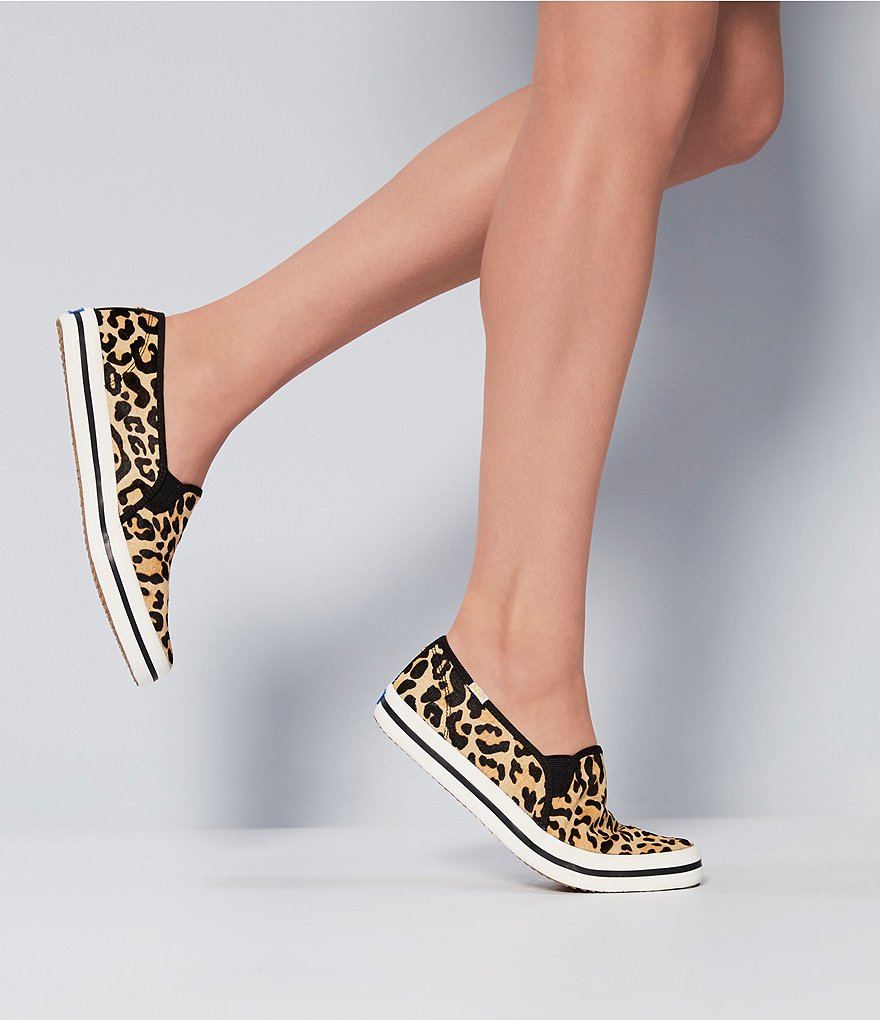 Keds Keds x kate spade new york Double Decker Leopard Printed Calf Hair Pony Sneakers