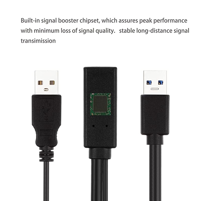 Short USB 3.0 Extension Cable 1 Feet,  USB 3.0 Type A Male to A Female Extension Cord,for Data Transfer USB Flash Drive, Keyboard, Mouse, Playstation, Xbox, Oculus VR, Card Reader, Printer etc