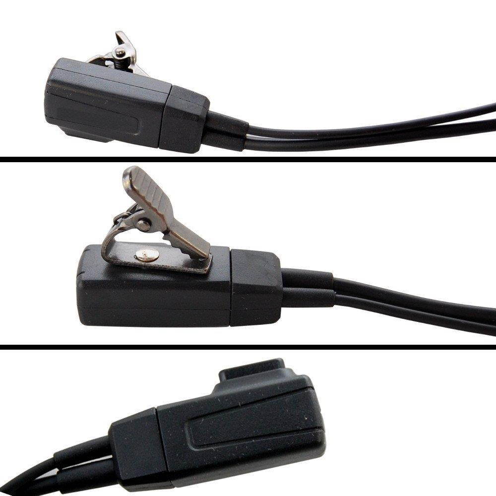 HQRP SET: 2PCS 2-Pin Hands Free with Earpiece and Push-to-talk Microphone for Motorola Radio Devices CP Series: CP88 CP040 CP100 CP125 CP150 CP200 CP250 CP300 plus HQRP UV Meter