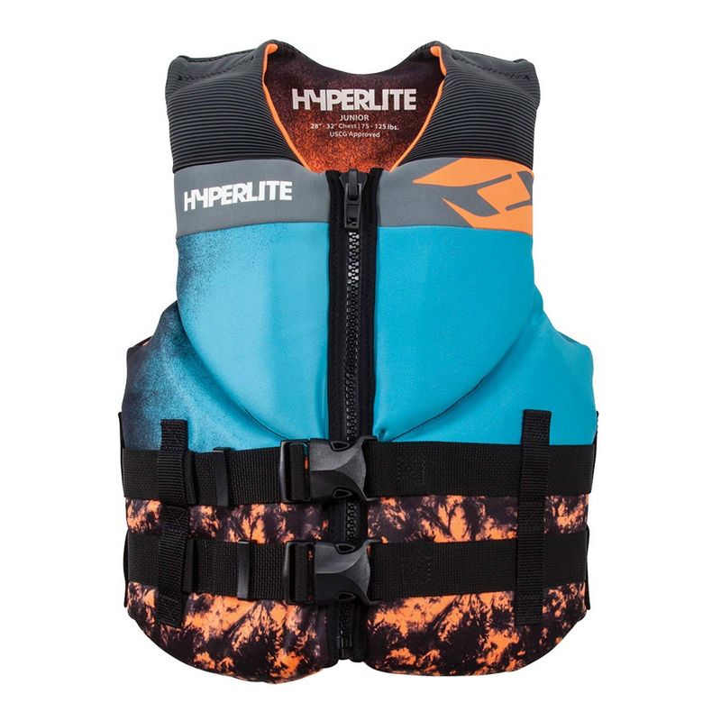 Hyperlite 86017104-HO Indy Low Profile Breathable Junior Life Vest, Black/Flash