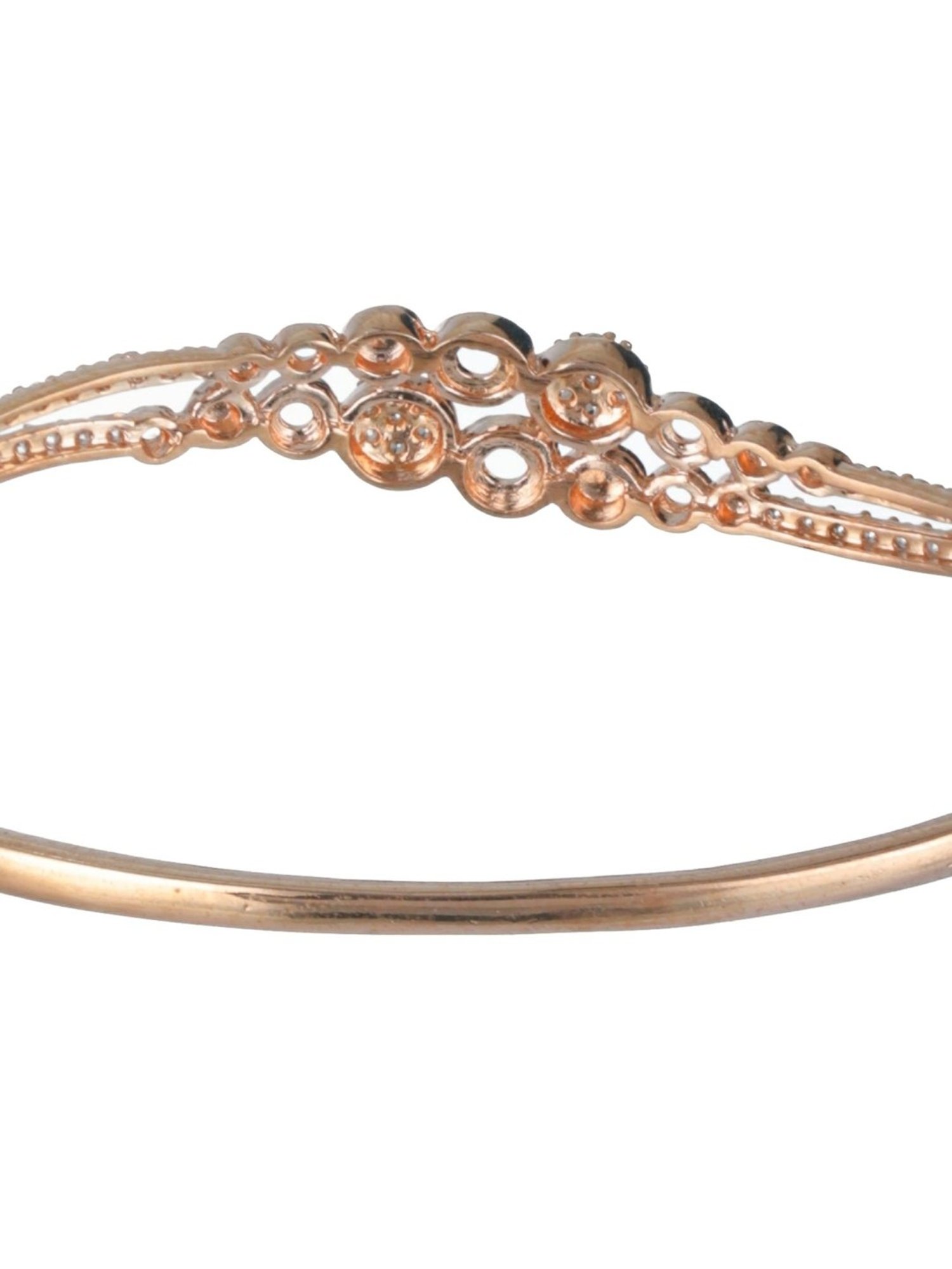 Aatmana Rose Gold-Plated American Diamond Studded Round Shaped Elegant & Sleek Bracelet