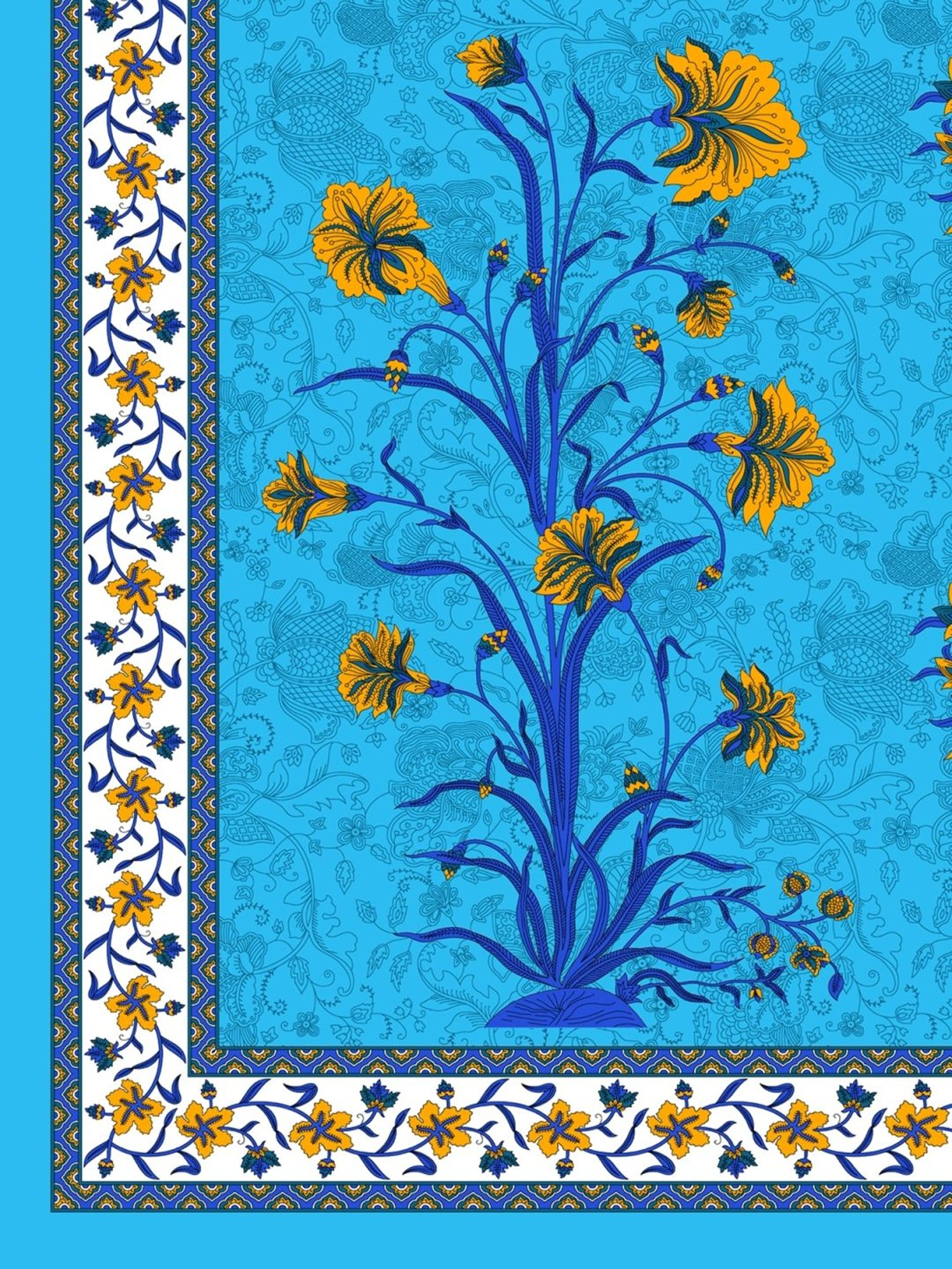 Living Roots Multicolor Jaipuri Printed Cotton Bed Sheet with 2 Pillow Cover