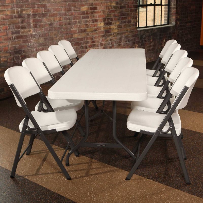 Folding Table with 8 Chairs White - Lifetime