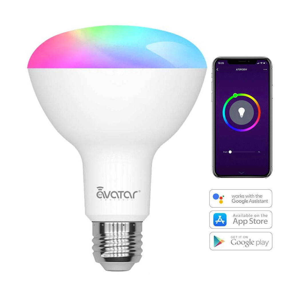 Avatar Controls Smart Wifi Light Bulbs, BR30 Dimmable LED Light Bulbs, 800 Lumen, Time Control, 9W Compatible with Alexa / Google Assistant / IFTTT, Remote Control No Hub Required, E26 Base