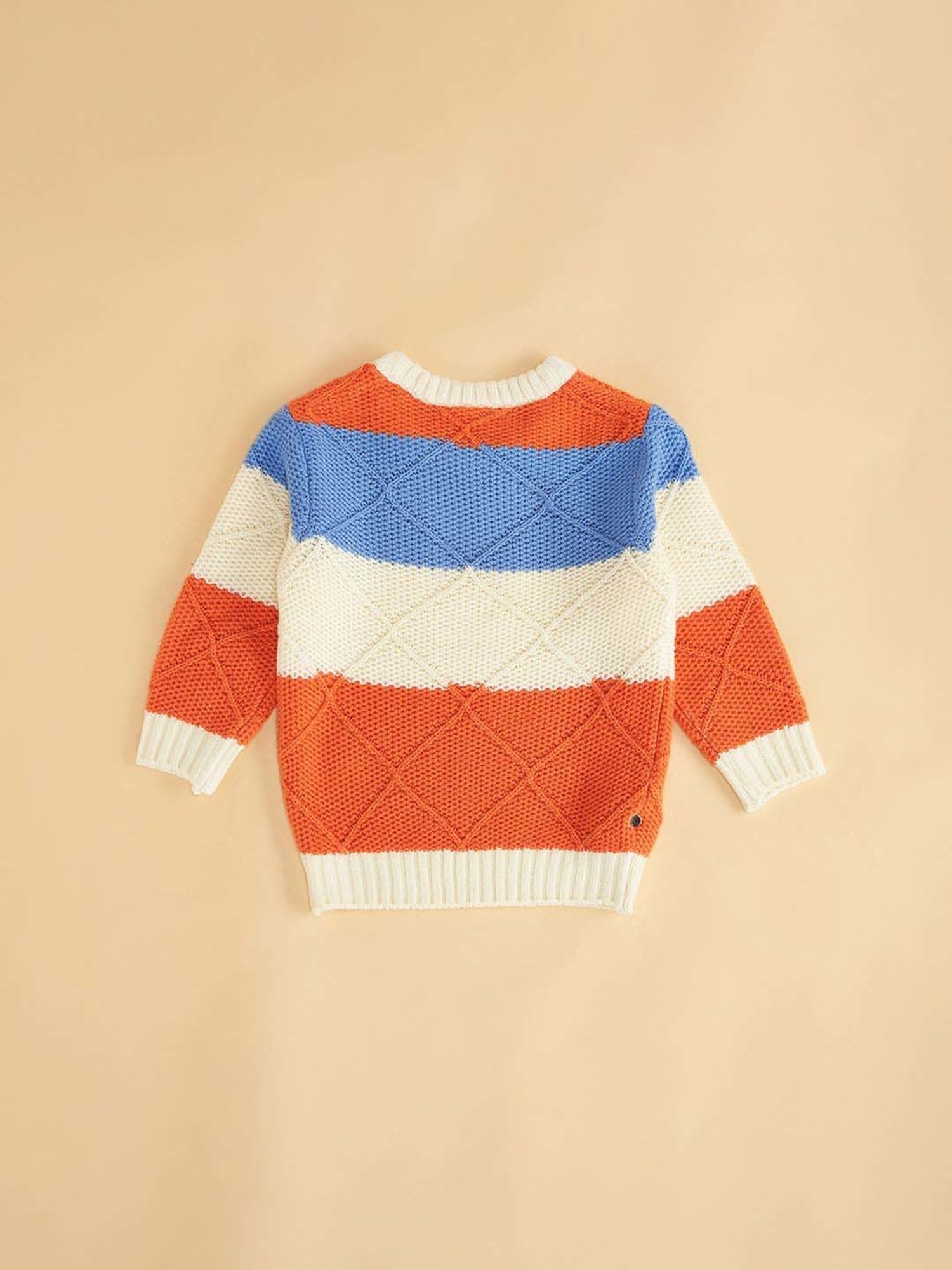 MINIKLUB Girls Green Self Design Full Sleeves Sweater