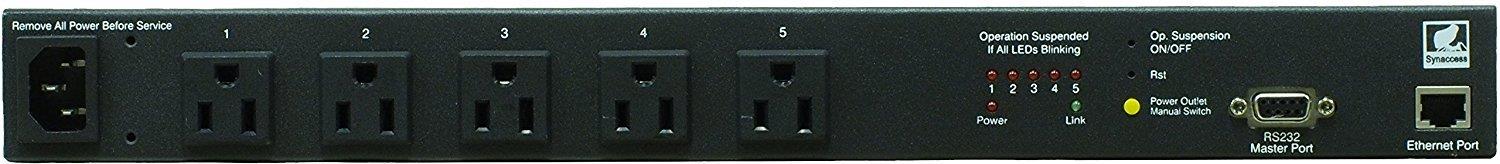 NP-05B Remote Power Switched PDU, TUV Listed, 5 Switchable Outlets. Designed and Supported In USA. Control Via Web, Telnet, RS-232.