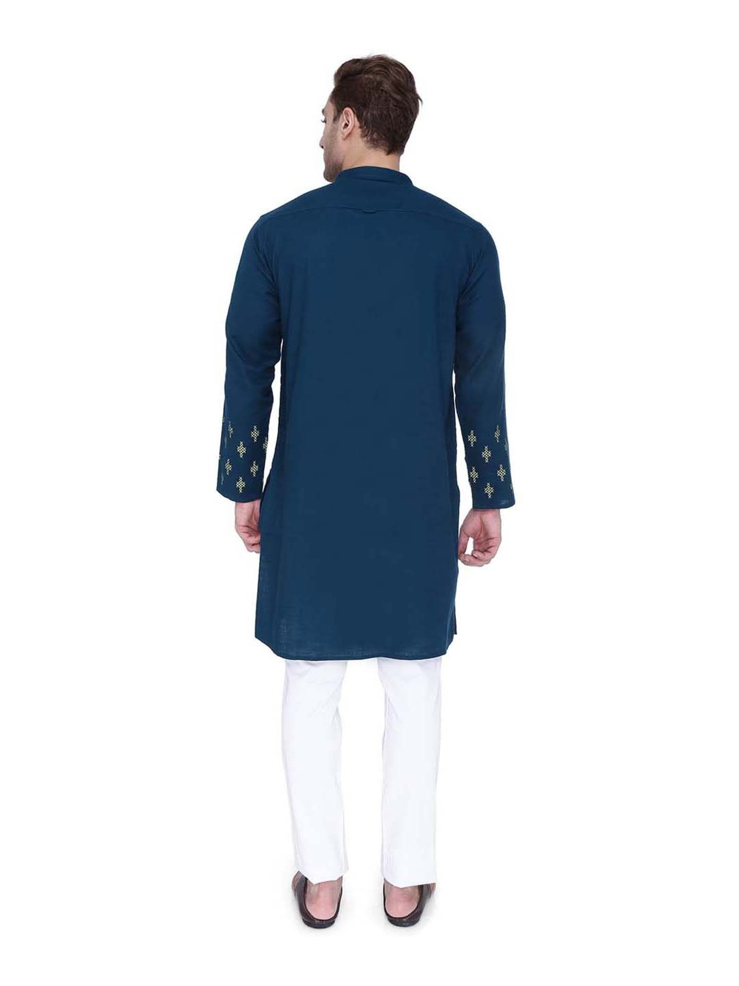 Kuons Avenue Jade Green Printed Angrakha Kurta