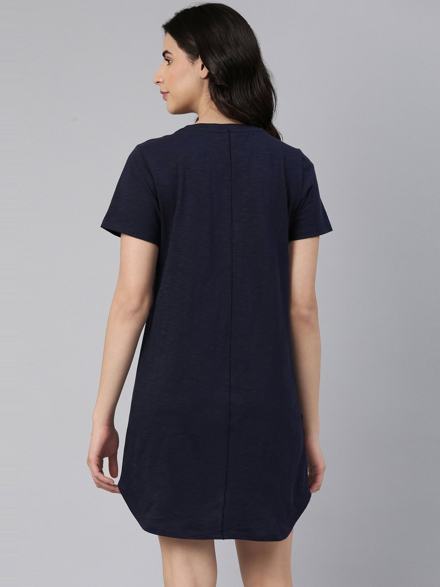 Enamor Navy Cotton Printed Sleep Tees