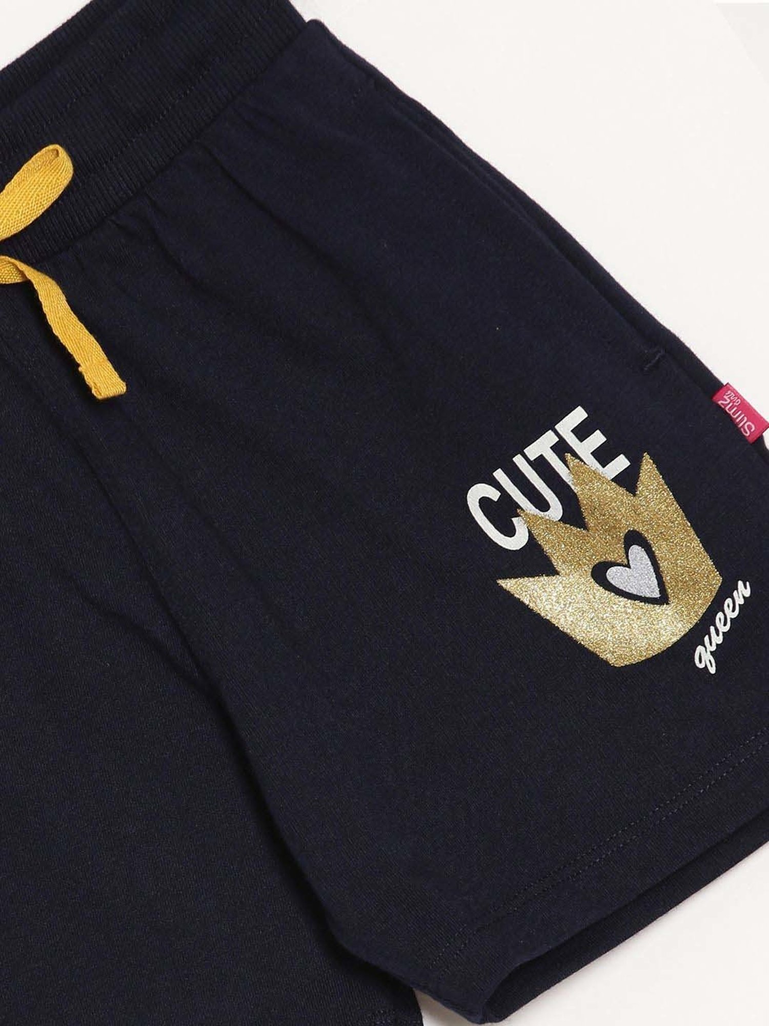 Dixcy Slimz Kids Black Cotton Printed Shorts