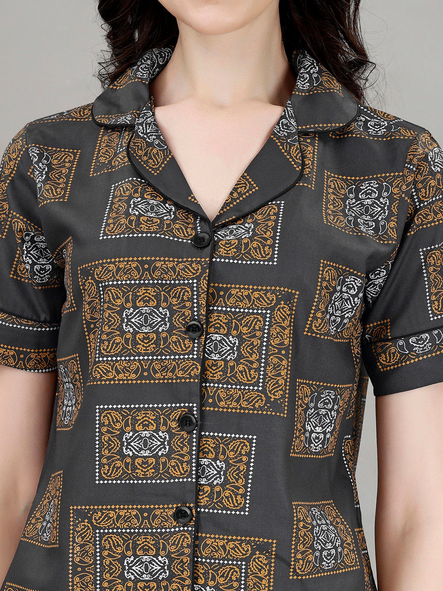 Smarty Pants Grey Printed Shirt With Pyjamas