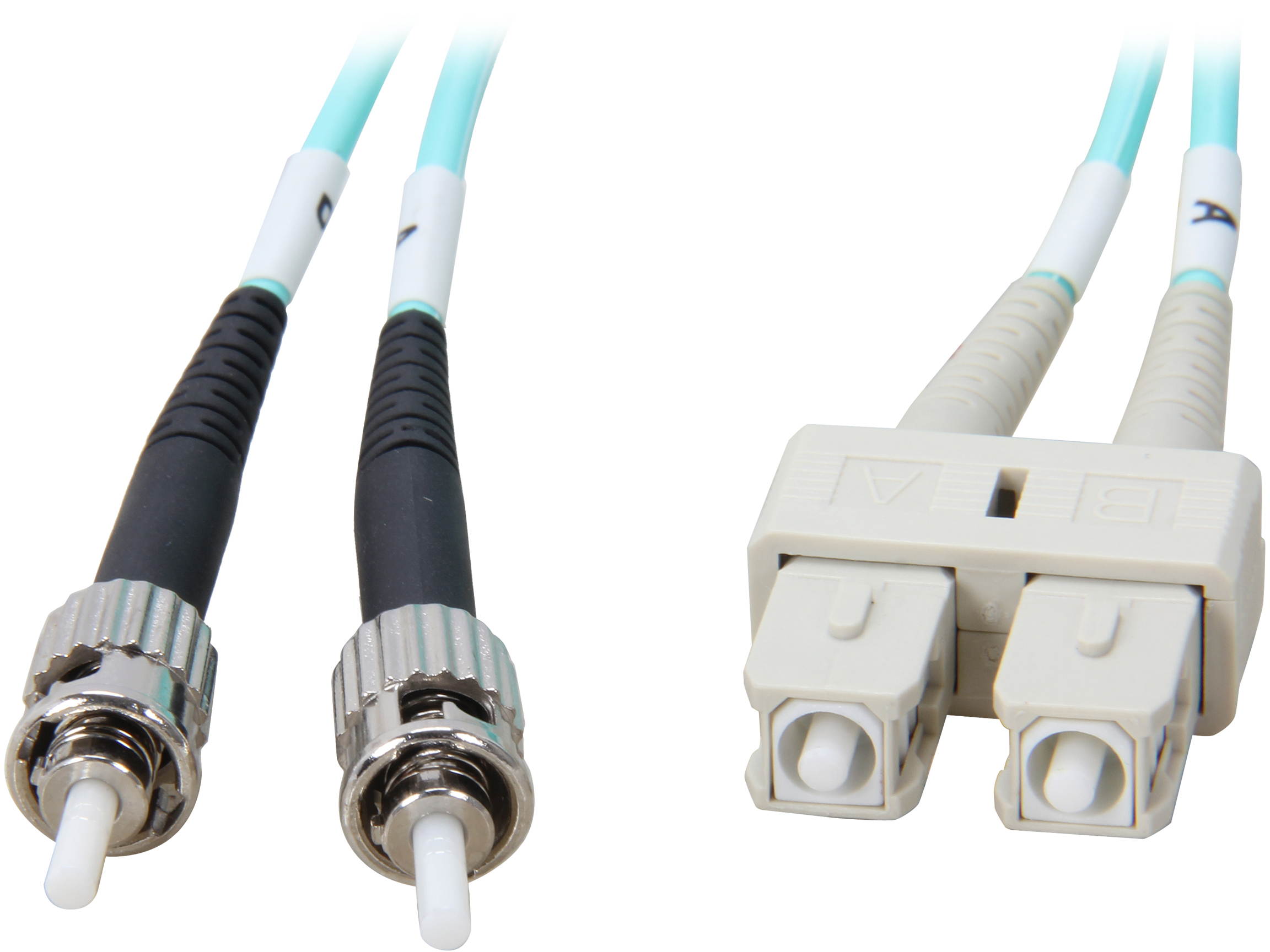 Coboc CY-OM3-ST/SC-3 9.84 ft. 10Gb Fiber Optic Cable, ST/SC, Multi Mode, Duplex (50/125 Type) - Aqua