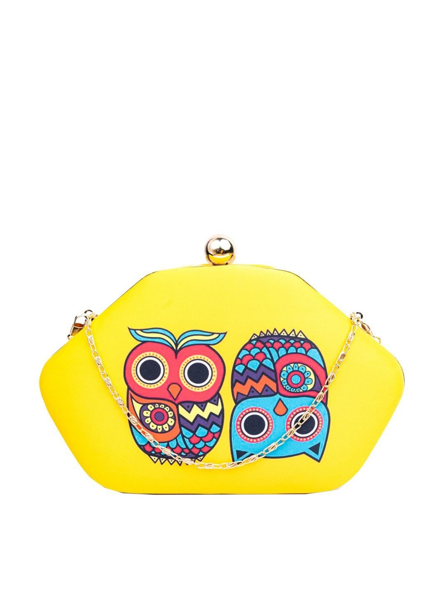 NR by Nidhi Rathi Yellow Fabric Clutch