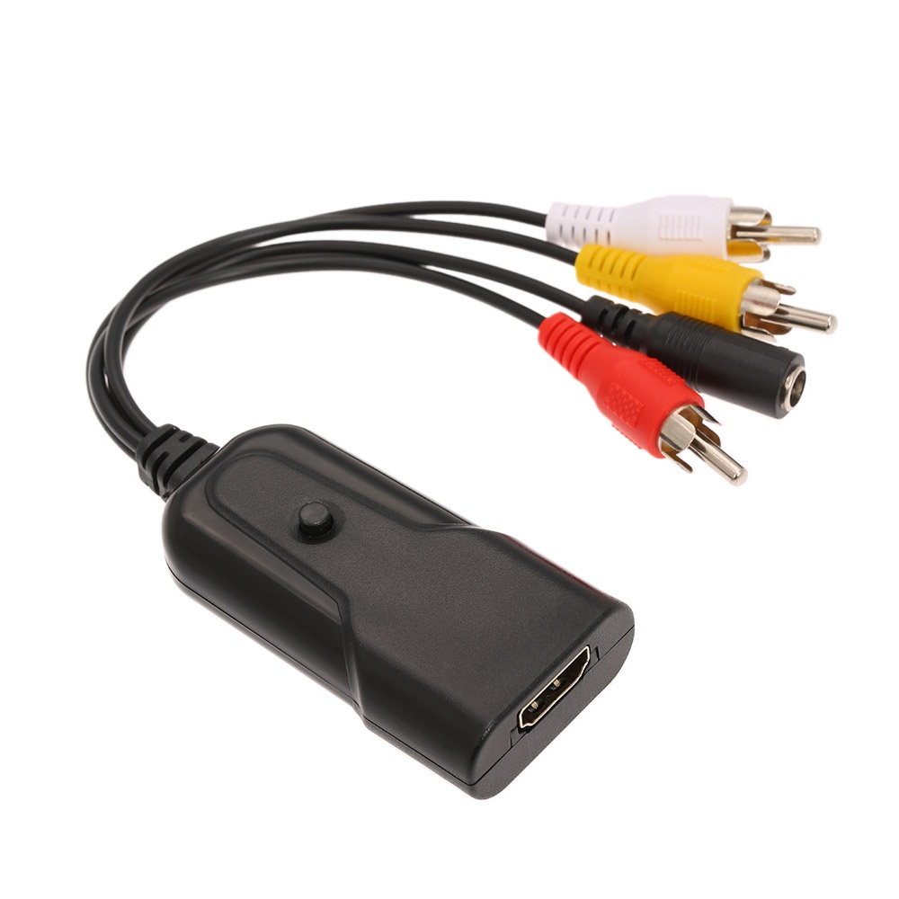 HD to AV CVBS Convertor 1080P to AV Adapter for NTSC PAL Standard Compatible with TV Computer PS3 VCR Monitor HD 2 AV CVBS Adapter