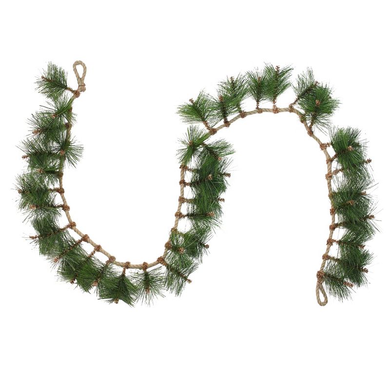 Napco 6' x 5" Unlit Long Needle Pine and Rope Christmas Garland