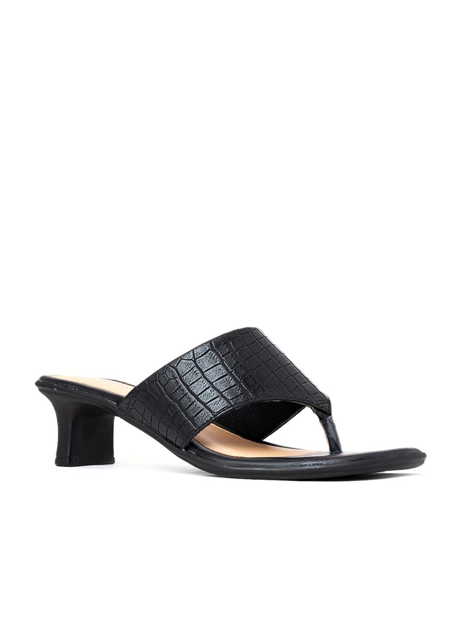 Khadim Women's Black Thong Sandals