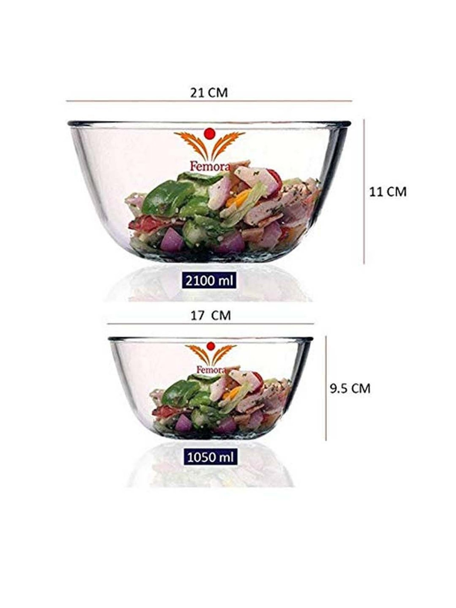 HAZEL Silver Stainless Steel Mixing Bowl - Set of 3 (2.1L)