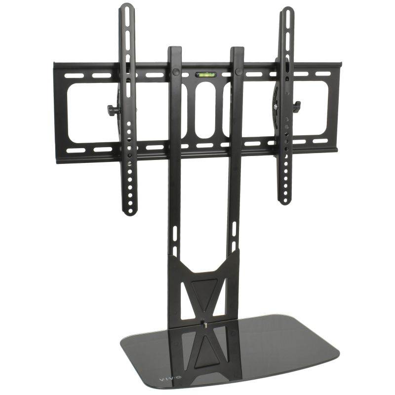 VIVO Black 32" to 55" Flat Screen TV Wall Mount | Fixed Tilt & Entertainment Shelf Floating AV, DVD Shelves (MOUNT-VW11)