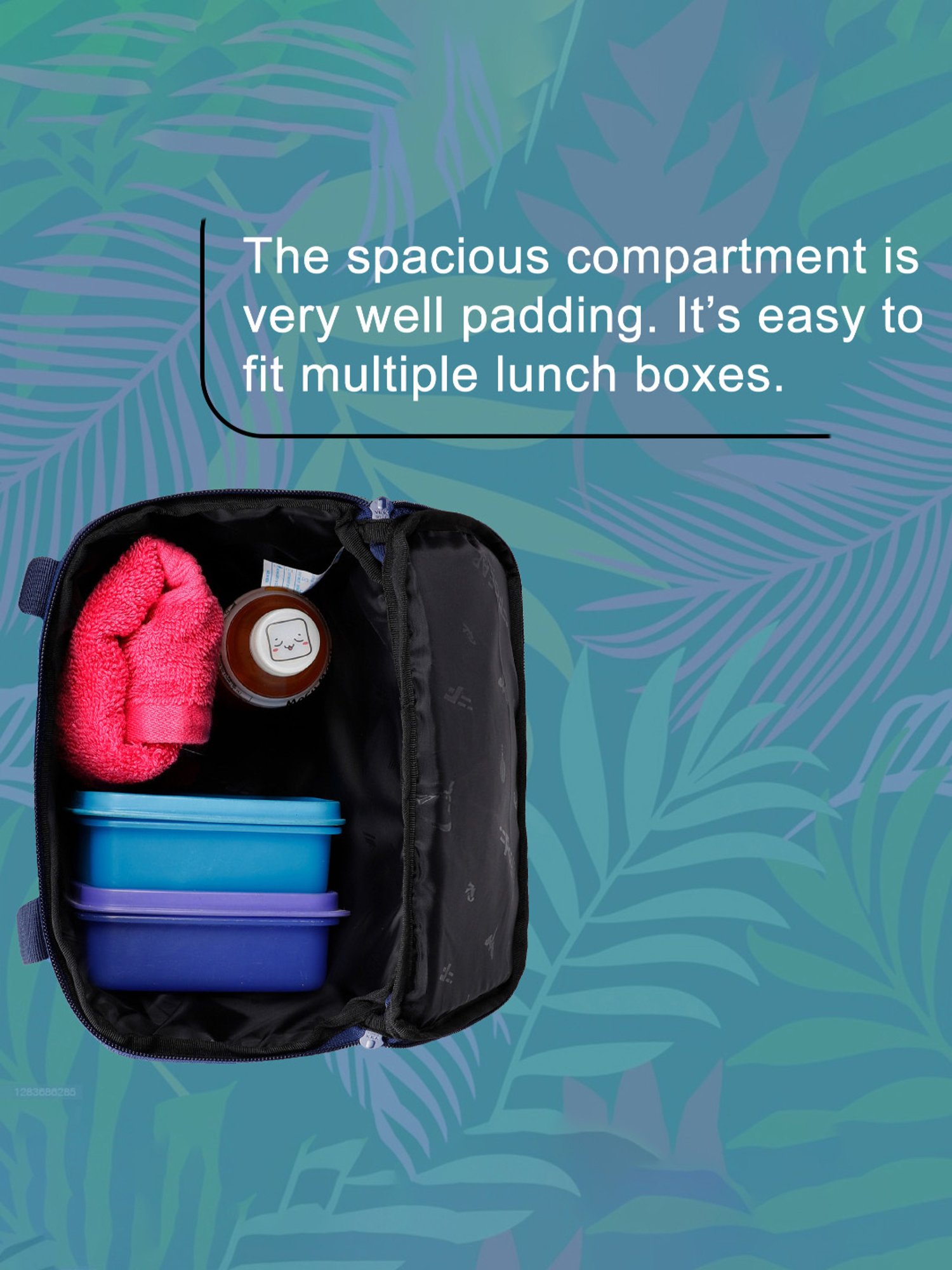 F Gear Hoover Aqua Blue Printed Medium Lunch Bag