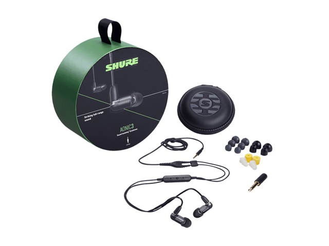 SHURE AONIC 3 Sound Isolating Earphones with UNI Communication Cable (Black)