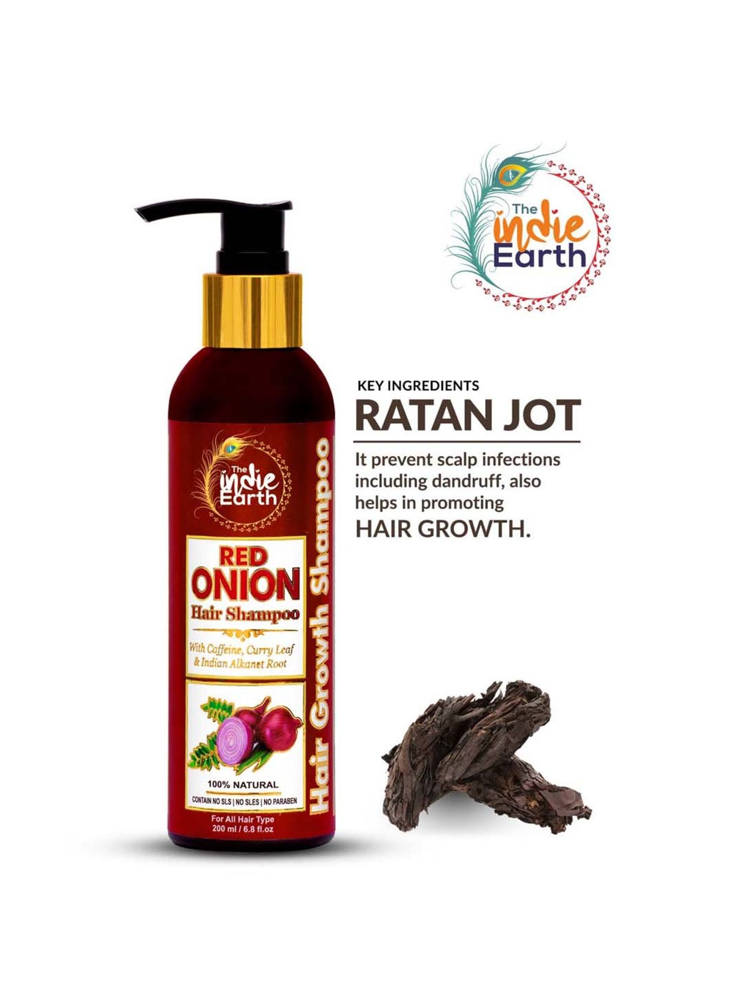The Indie Earth Red Onion Shampoo - 200 ml