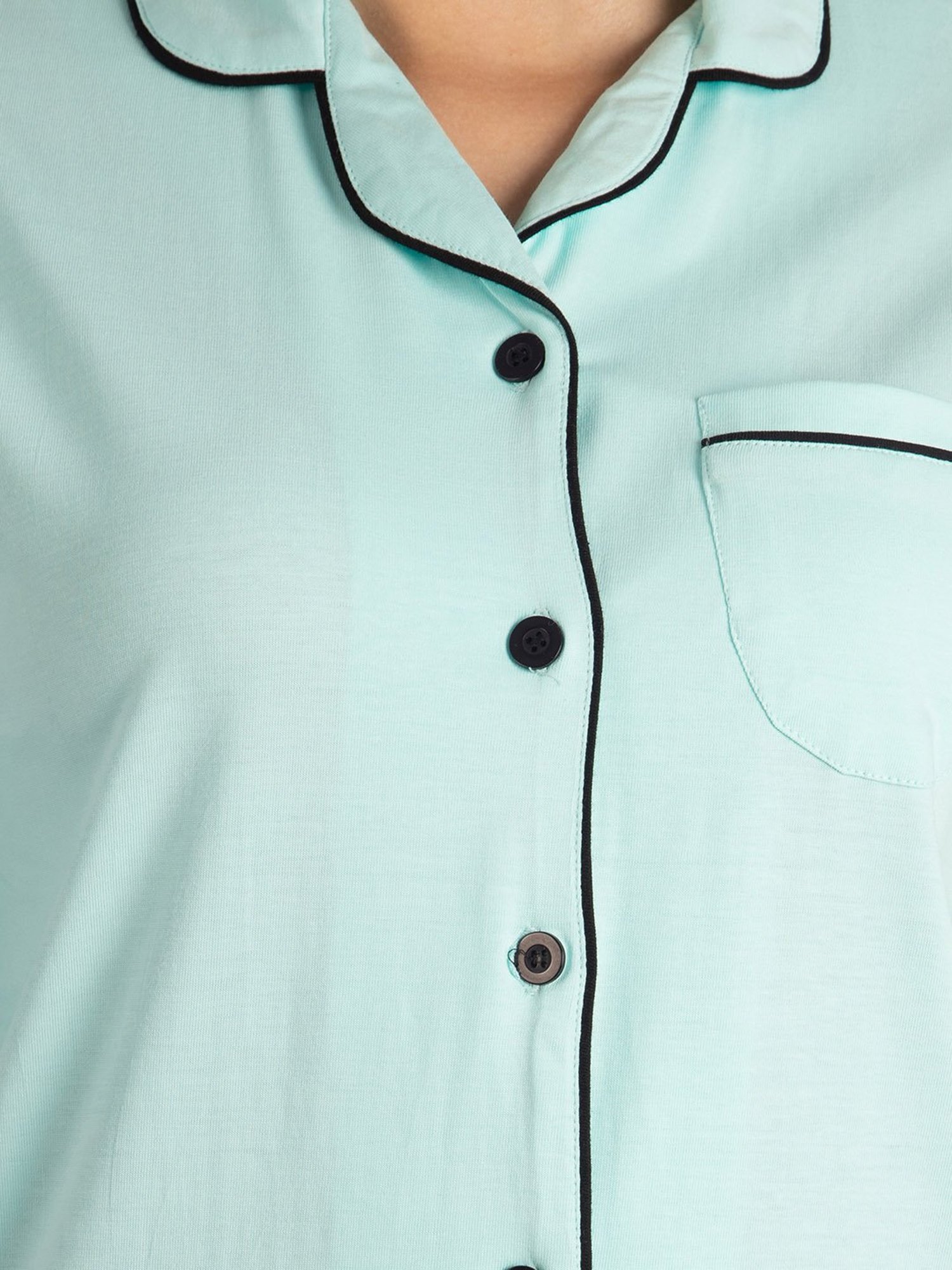 Nite Flite Blue Cotton Shirt With Pyjamas