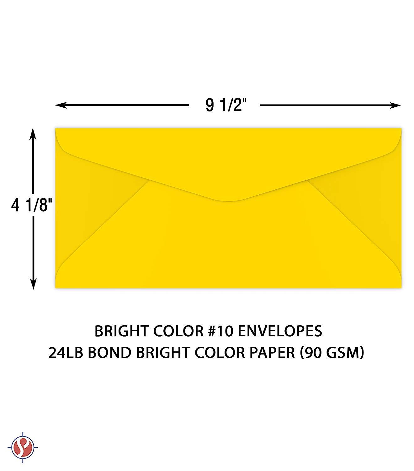 Bright Color #10 Envelopes - 50 Envelopes (Sun Yellow)