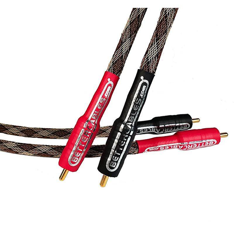 3 Feet  Silver Serpent Snake Edition BrownWhite RCA Audio Interconnect Cables Stereo Pair 2 Cables HighEnd HighPerformance Premium HiFi Audio