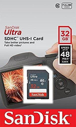 SanDisk 32GB Ultra SD Memory Card (5 Pack) SDHC UHS-I Card Class 10 (SDSDUNB-032G-GN3IN) Bundle with 1 Everything But Stromboli Microfiber Cloth