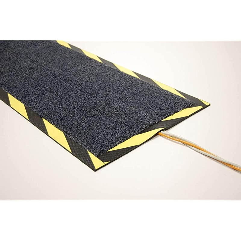 Protect 47&frac14;in x 15?in Carpet and Rubber Cord Cover Mat Overfloor protector for cables cords or wires Protect from trips and falls Quick Easy Simple Repositionable
