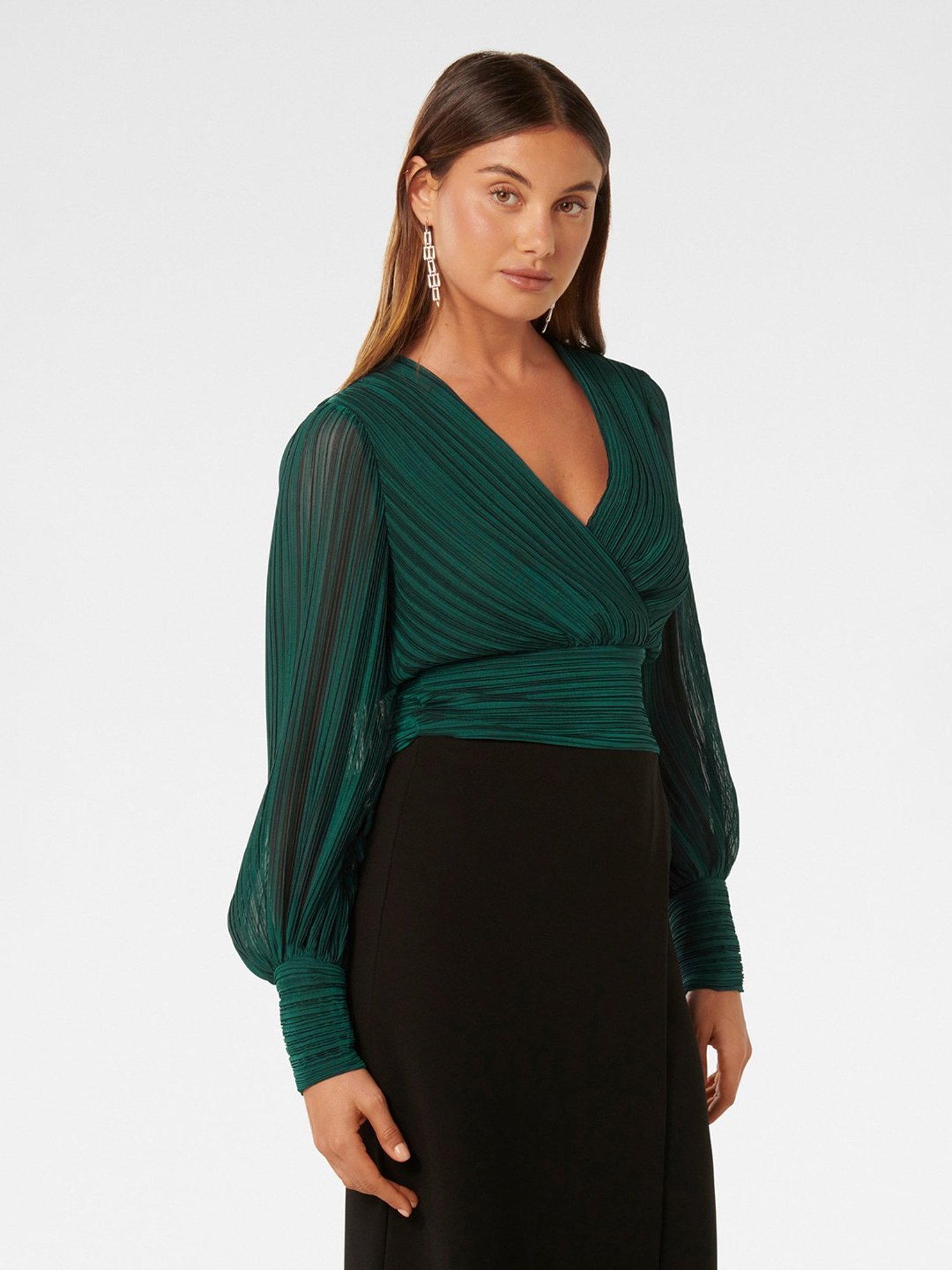 Forever New Kiana Wrap Plisse Top