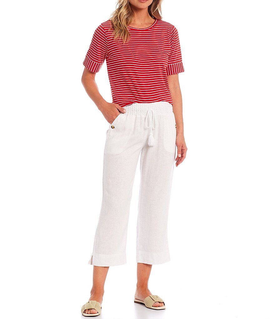Westbound Petite Size Linen Capri Pants