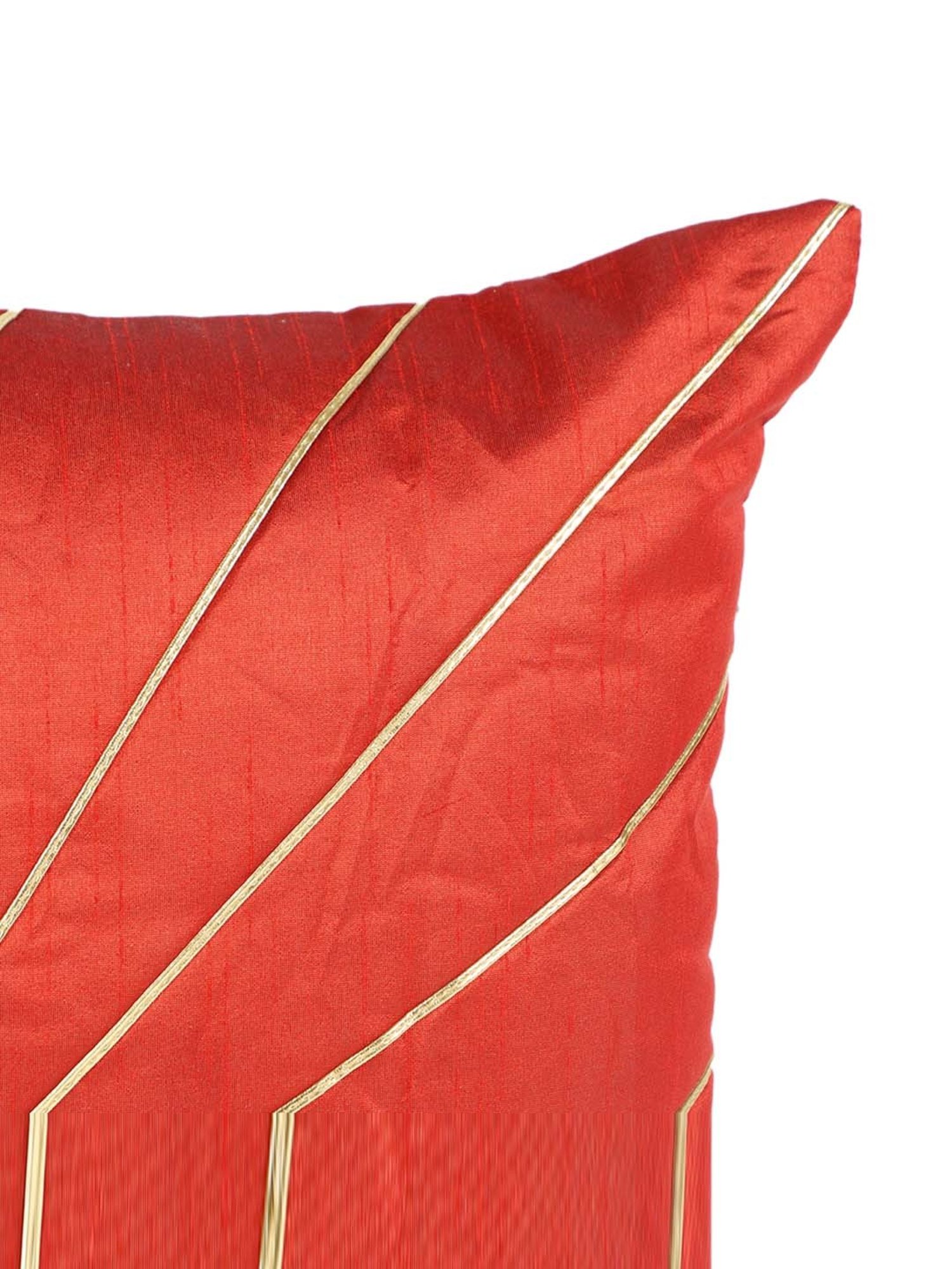 MFD HOME Furnishing Red Polyester Cushion Cover - Set of 1